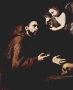 Jose de Ribera Der Hl. Franz von Assisi und der Engel mit der Wasserflasche oil painting on canvas